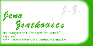 jeno zsatkovics business card